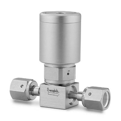 316L VIM-VAR UHP Diaphragm Sealed Valve, 1/4 in. Female VCR Fitting, SC-11 Cleaned, NC Actuator