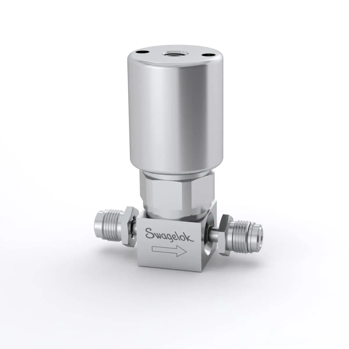 Swagelok 316L VIM-VAR UHP Diaphragm Sealed Valve, 1/4 in. Rotatable Male VCR Fitting, SC-01 Cleaned, NC Actuator