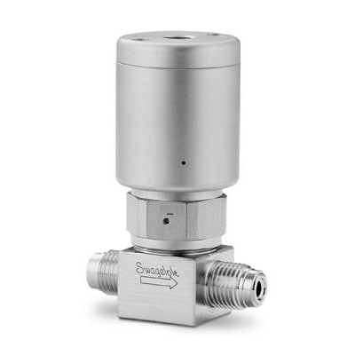 316L VIM-VAR UHP Diaphragm Sealed Valve, 1/4 in. Female VCR Fitting, SC-01 Cleaned, NC Actuator