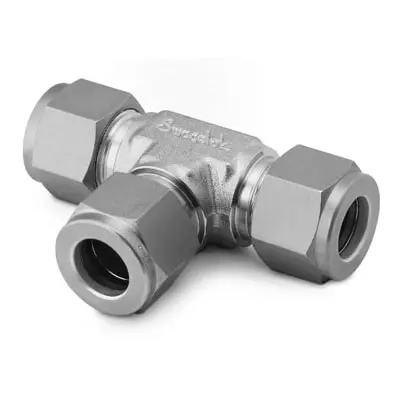 6-Moly Swagelok Tube Fitting, Union Tee, 3/8 in. Tube OD