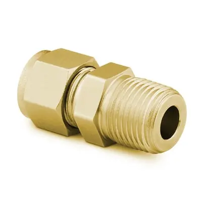 Brass Swagelok Tube Fitting, Male Connector, 3/4 in. Tube OD x 3/4 in. Male NPT