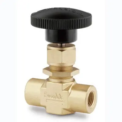 Swagelok Brass Integral Bonnet Needle Valve, 0.73 Cv, 1/4 in. FNPT, Vee Stem