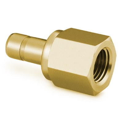 Brass Swagelok Tube Fitting, Female Tube Adapter, 1/4 in. Tube OD x 1/4 in. Female NPT