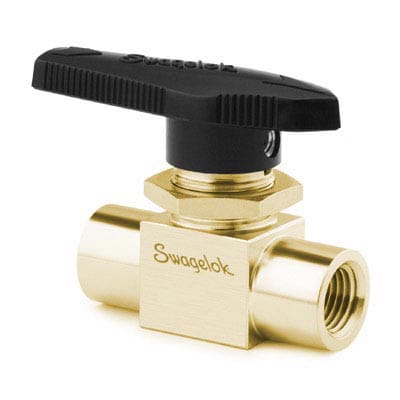 Swagelok Brass 1-Piece 40 Series Ball Valve, 2.6 Cv, 3/8 in. FNPT