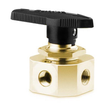 Brass 1-Piece 40 Series 4-Way Ball Valve, 1.6 Cv, 1/2 in. FNPT