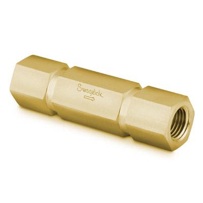 Brass 1-Piece Poppet Check Valve, Adjustable Pressure, 1/4 in. FNPT, 3 to 50 psig (0.21 to 3.5 bar)