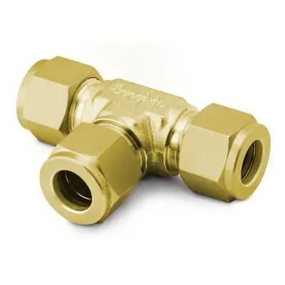Brass Swagelok Tube Fitting, Union Tee, 3/8 in. Tube OD
