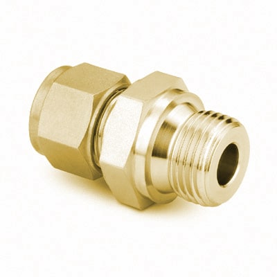 Brass Swagelok Tube Fitting, Male Connector, 6 mm Tube OD x 1/8 in. Male ISO Parallel Thread, Straight Shoulder