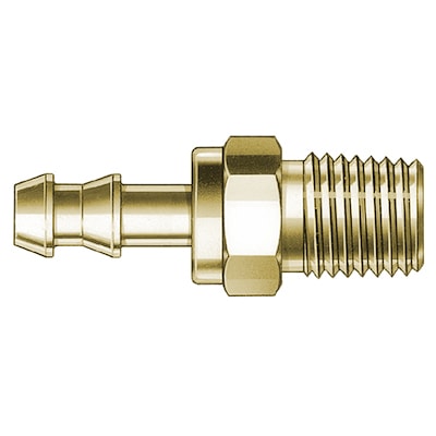Swagelok Multi-Purpose Push-On Hose End Connection, 1/4 in. Brass Male NPT, 3/8 in. Hose Size
