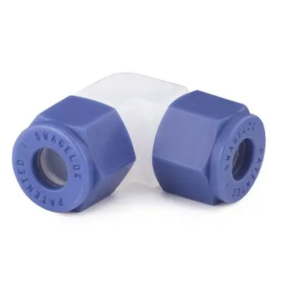 PFA Swagelok Tube Fitting, Union Elbow, 1/4 in. Tube Fitting
