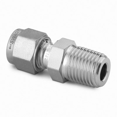 Stainless Steel Swagelok Tube Fitting, Male Connector, 10 mm Tube OD x 3/4 in. Male ISO Tapered Thread