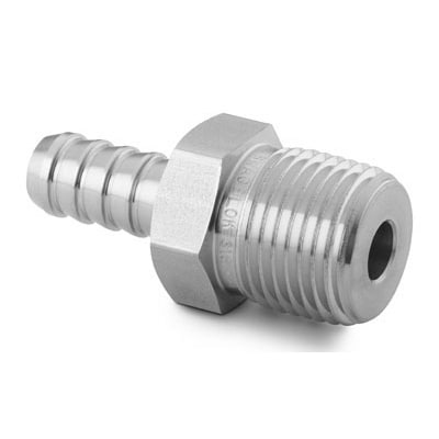 Stainless Steel Hose Connector, 3/4 in. Male NPT, 3/4 in. Hose ID