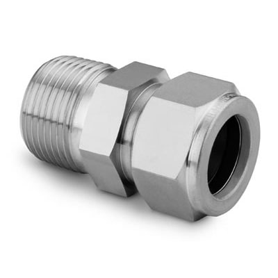 Stainless Steel Swagelok Tube Fitting, Male Connector, 3/4 in. Tube OD x 3/4 in. Male NPT, SC-11 Cleaned
