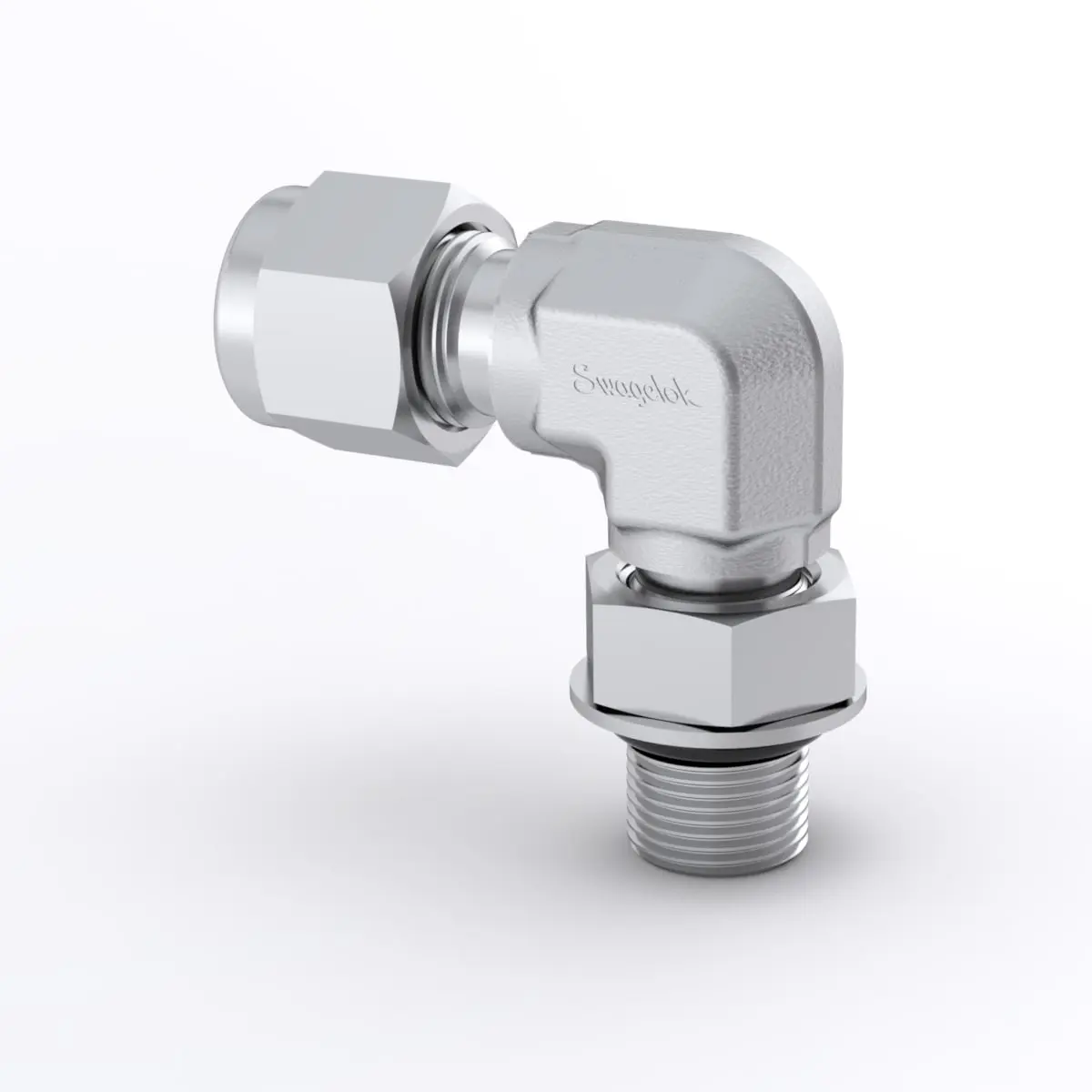 Stainless Steel Swagelok Tube Fitting, Positionable Male Elbow, 3/4 in. Tube OD x 1 1/16-12 in. SAE/MS Straight Thread