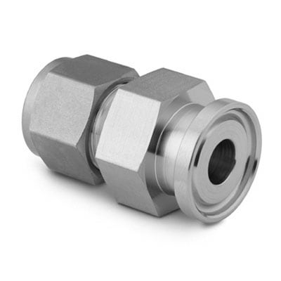 316 SS Sanitary Fitting, 3/4 in. Tube OD x 3/4 in. Kwik-Clamp Flange