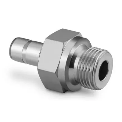 Stainless Steel Swagelok Tube Fitting, Male Tube Adapter, 16 mm Tube OD x 1/2 in. Male ISO Parallel Thread, Straight Sho