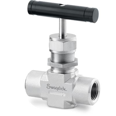 Stainless Steel Integral Bonnet Needle Valve, 1.80 Cv, 1/2 in. Female ISO Tapered, Regulating Stem