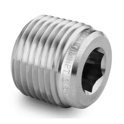 Swagelok Stainless Steel Pipe Fitting, Hollow Hex Plug, 1/8 in. Male NPT