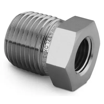 Swagelok Stainless Steel Pipe Fitting, Reducing Bushing, 1 1/4 in. Male NPT x 1 in. Female NPT