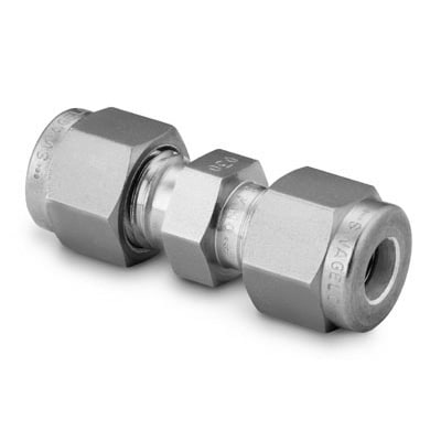 Stainless Steel Swagelok Tube Fitting, Union, 1/8 in. Tube OD