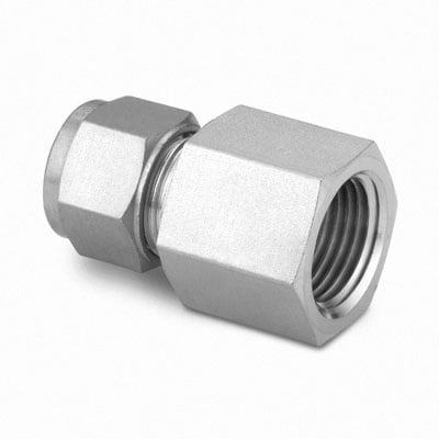 Stainless Steel Swagelok Tube Fitting, Female Connector, 25 mm Tube OD x 1 in. Female NPT