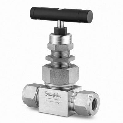 Swagelok Stainless Steel Severe Service Union Bonnet Needle Valve, 0.35 Cv, 6 mm Swagelok Tube Fitting, Ball Stem
