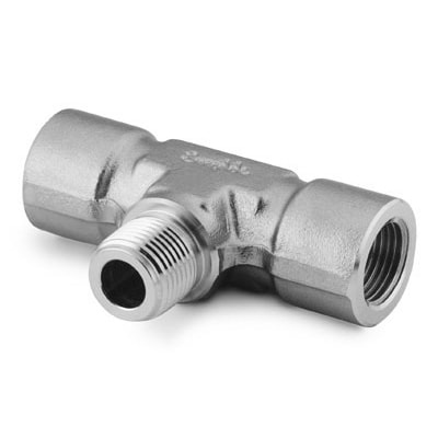 Stainless Steel Pipe Fitting, Branch Tee, 1/4 in. Female NPT x 1/4 in. Female NPT x 1/4 in. Male NPT