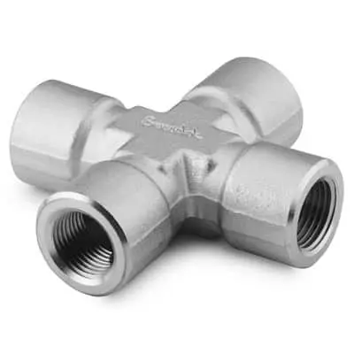 Swagelok Stainless Steel Pipe Fitting, Cross, 1/4 in. Female NPT