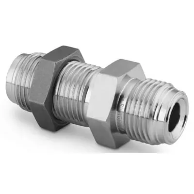 Swagelok 316 Stainless Steel VCR Face Seal Fitting, 1/4 in. Bulkhead Union Body, SC-01 Cleaned