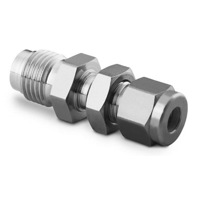 316 Stainless Steel VCR Face Seal Fitting, Swagelok Tube Fitting Bulkhead Connector Body, 1/4 in. VCR x 1/4 in. Tube Fit