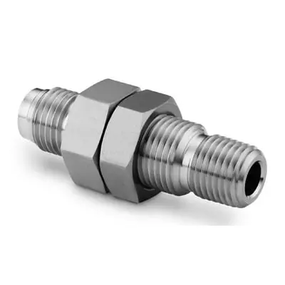Swagelok 316 Stainless Steel VCR Face Seal Fitting, Male NPT Bulkhead Connector Body, 1/4 in. VCR x 1/4 in. MNPT