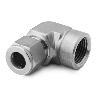 Stainless Steel Swagelok Tube Fitting, Female Elbow, 1/4 in. Tube OD x 1/2 in. Female NPT
