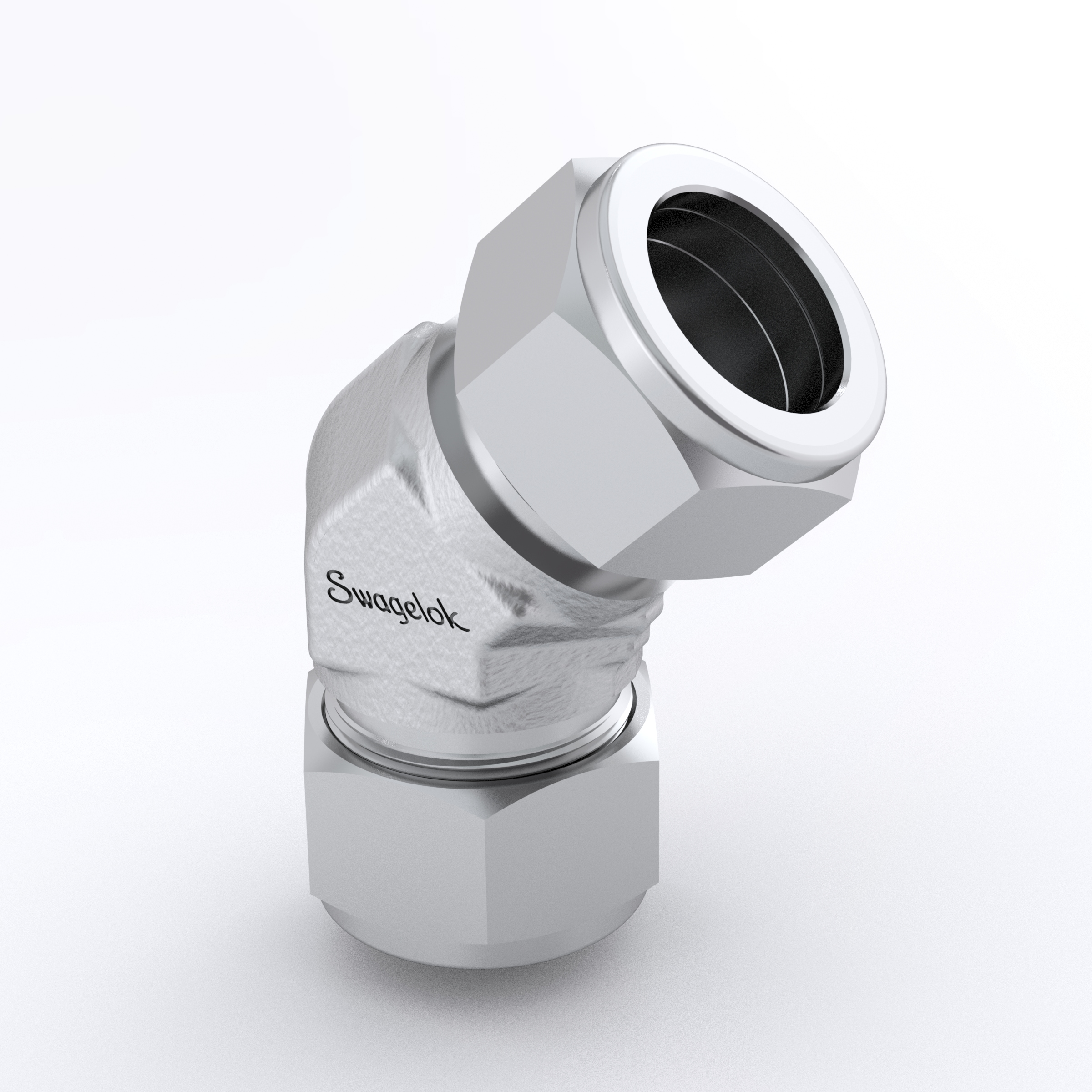 Stainless Steel Swagelok Tube Fitting, 45° Union Elbow, 1/4 in. Tube OD