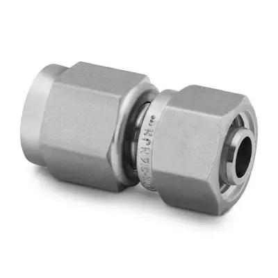 Stainless Steel Swagelok Tube Fitting, Female Tube Adapter, 1/4 in. Tube OD x 1/4 in. AN Tube Flare