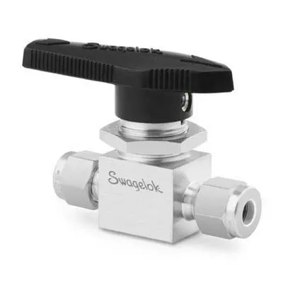 Stainless Steel 1-Piece 40G Series Ball Valve, 0.6 Cv, 1/4 in. Swagelok Tube Fitting, No Lube, SC-11 Cleaned