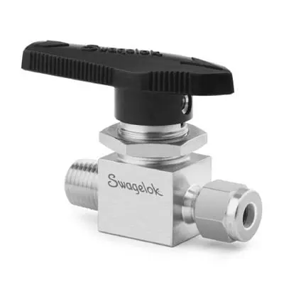 Stainless Steel 1-Piece 40G Series Ball Valve, 1.6 Cv, 1/4 in. MNPT x 1/4 in. Swagelok Tube Fitting