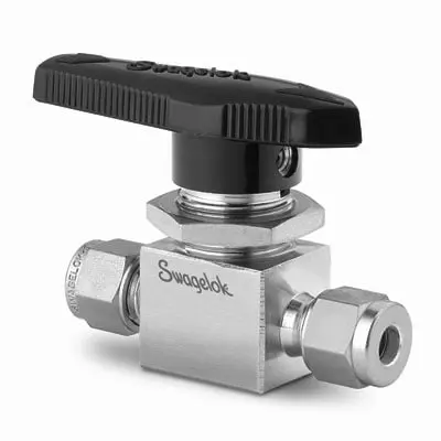 Stainless Steel 1-Piece 40G Series Ball Valve, 1.4 Cv, 6 mm Swagelok Tube Fitting, SC-11 Cleaned