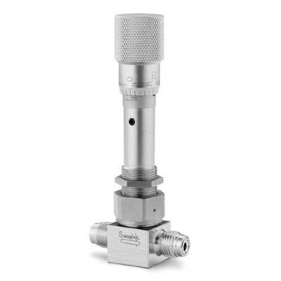Stainless Steel Metering Bellows Sealed Valve, Gasketed, Metering Stem Tip, 1/4 in. Male Swagelok VCR Face Seal Fitting