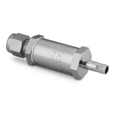 Stainless Steel In-Line Particulate Filter, 1/4 in. Swagelok Tube Fitting x 1/4 in. Tube Adapter, 2 Micron Pore Size