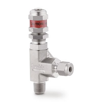 Stainless Steel High Pressure Proportional Relief Valve, 1/4 in. MNPT x 1/4 in. Swagelok Tube Fitting