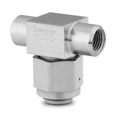Stainless Steel Tee-Type Particulate Filter, 1/4 in. Female NPT, 7 Micron Pore Size