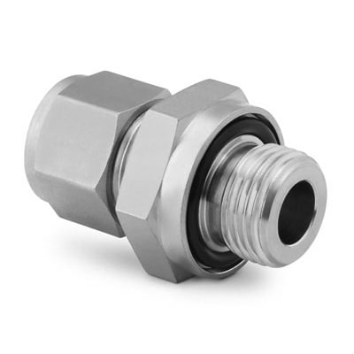 Stainless Steel Swagelok Tube Fitting, Male O-Seal Connector, 5/16 in. Tube OD x 1/2-20 Male O-Seal SAE/MS Straight Thre