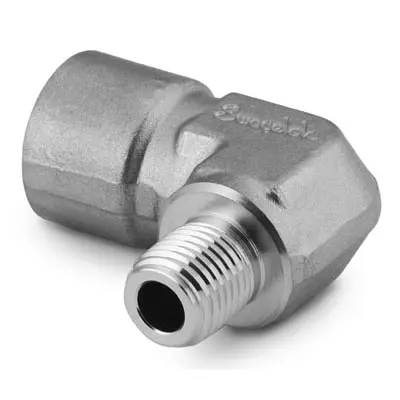 Swagelok Stainless Steel Pipe Fitting, Reducing Street Elbow, 3/8 in. Female NPT x 1/4 in. Male NPT