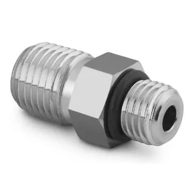 Swagelok Stainless Steel Pipe Fitting, Adapter, 9/16-18 Male SAE/MS Straight Thread x 3/8 in. Male NPT