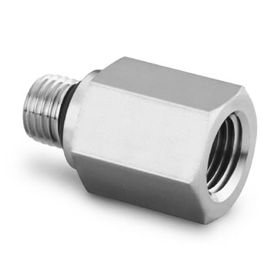 Stainless Steel Pipe Fitting, Adapter, 9/16-18 Male SAE/MS Straight Thread x 3/8 in. Female NPT
