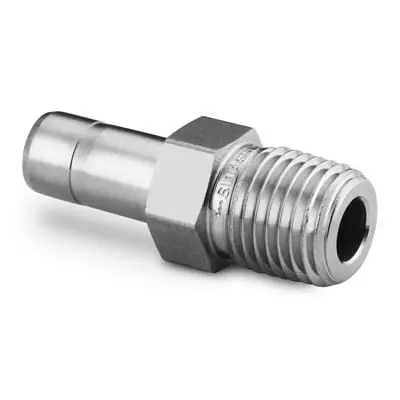 Stainless Steel Swagelok Tube Fitting, Male Tube Adapter, 3/8 in. Tube OD x 1/2 in. Male NPT