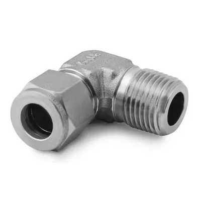 Stainless Steel Swagelok Tube Fitting, Male Elbow, 3/8 in. Tube OD x 1/8 in. Male ISO Tapered Thread