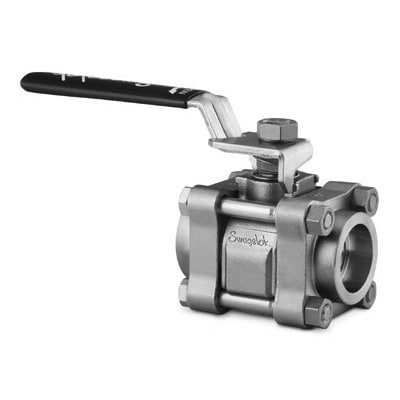 Stainless Steel 3-Piece 60 Series Ball Valve, Reinforced PTFE Seats, 1/2 in. Pipe Socket Weld