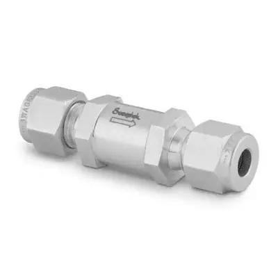 Stainless Steel Poppet Check Valve, Fixed Pressure, 6 mm Swagelok Tube Fitting, 1 psig (0.07 bar)