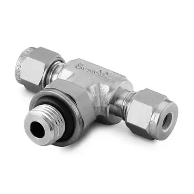 Stainless Steel Swagelok Tube Fitting, Positionable Male Branch Tee, 6 mm Tube OD x 6 mm Tube OD x 1/4 in. Male ISO Para